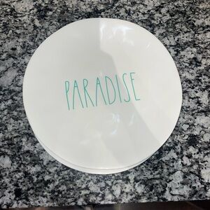 Rae Dunn dinner plates. Set of 4